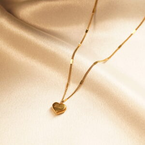 Minimal Heart Love Stamp Anti Tarnish Chain