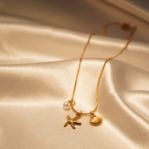Vyaraa Sea Charm Dainty Gold Plated Anti-Tarnish Chain