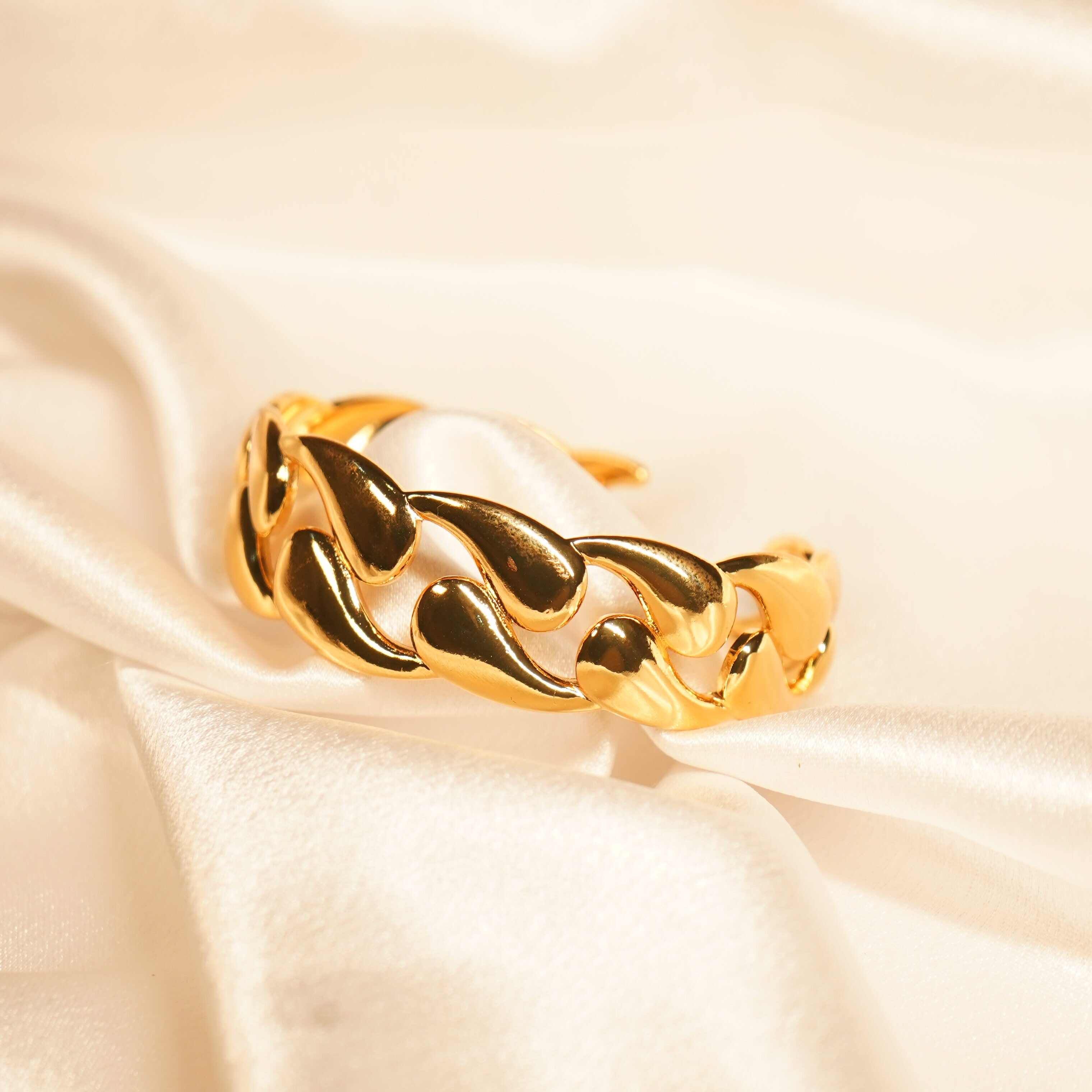 WaterDrop Hollow 18kt Gold Plated Anti-Tarnish Cuff Bracelet