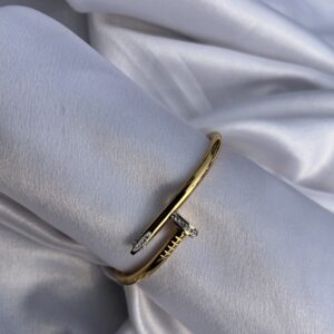 Nail Design Gold Plated Bracelet for Women | Trendy Jewellery by Vyaraa