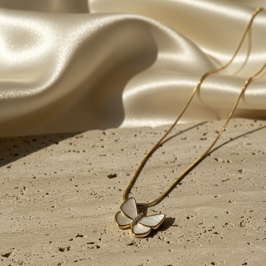 Butterfly Pendant Necklace Chain | Anti Tarnish Jewellery – Vyaraa