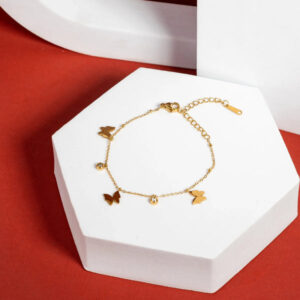 Butterfly Charm Bracelet | 18K Gold Plated Anti Tarnish Elegant Chain – Vyaraa