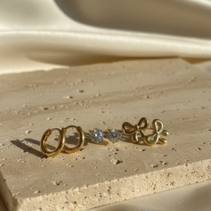 Bow 3-Piece 18kt Gold Plated Earrings Combo | Vyaraa