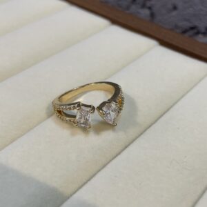 Gold American diamond Anti-Tarnish Ring for Women | Stylish Minimal Ring by Vyara