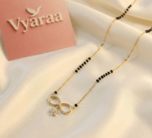 Vyaraa Infinity American Diamond Gold-Plated Mangalsutra β Anti-Tarnish Daily Wear