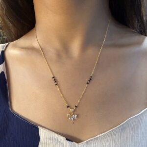 Vyaraa American Diamond Gold-Plated Mangalsutra – Daily Wear