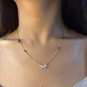 Vyaraa American Diamond Gold-Plated Mangalsutra – Anti-Tarnish Daily Wear