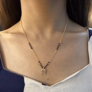 Vyaraa American Diamond Gold-Plated Mangalsutra – Anti-Tarnish Daily Wear