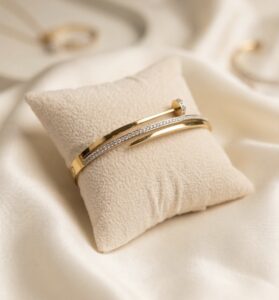 Nail Design Gold Plated Bracelet for Women | Trendy Jewellery by Vyaraa