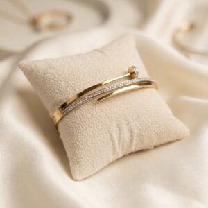 Nail Design Gold Plated Bracelet for Women | Trendy Jewellery by Vyaraa